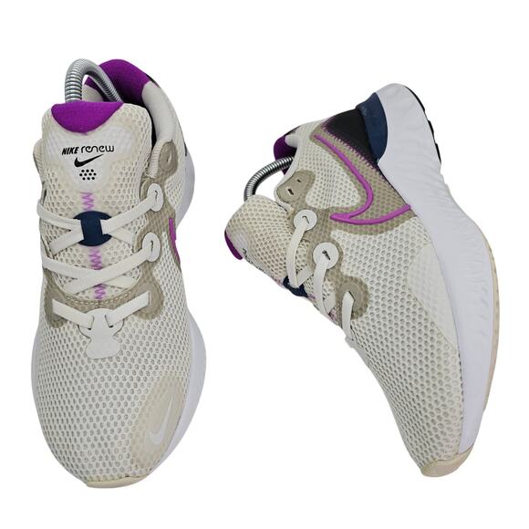 Nike Renew Run Platinum Tint Vivid Purple Womens 8.5 Shoes Sneakers - Picture 2 of 12